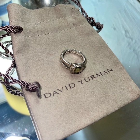 🎄DAVID YURMAN Albion Petite Ring with Semiprecious Stone & Diamonds (size 7.5) - Picture 3 of 5